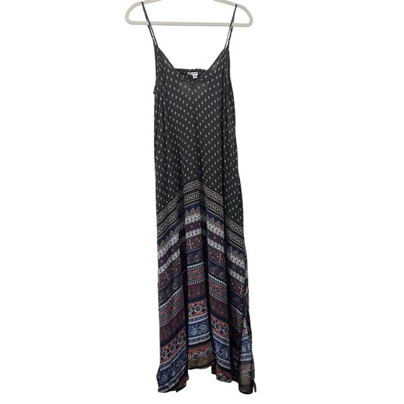 American Eagle Size Medium Boho Maxi Dress Side Slits Paisley Sleeveless V-Neck - Picture 1 of 8